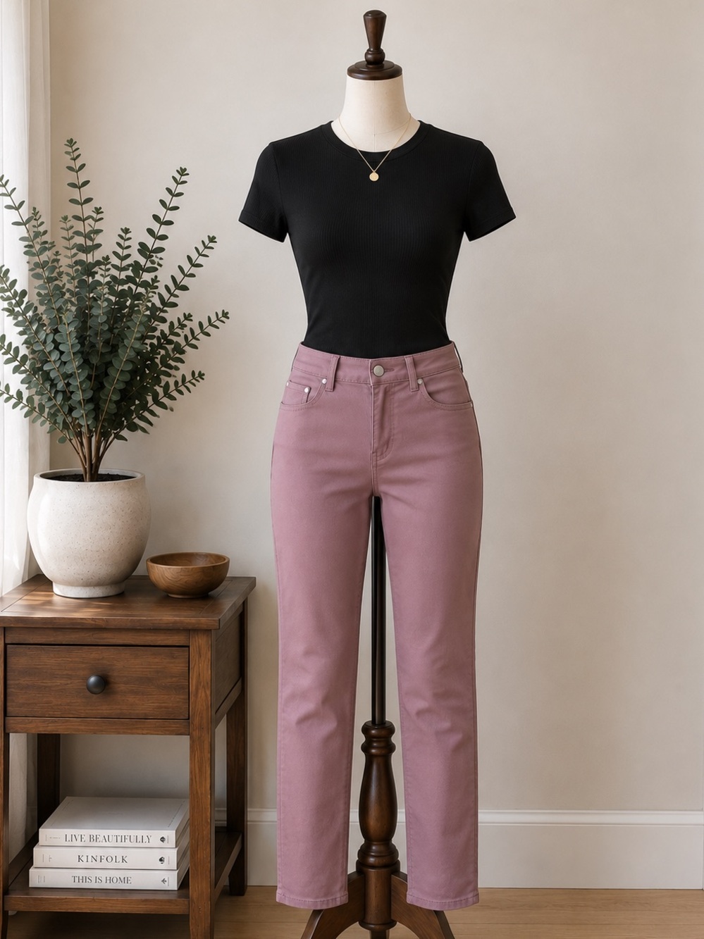 Dusty Rose Mauve Jegging Pants RW&CO. Natalie Stretch Size Small